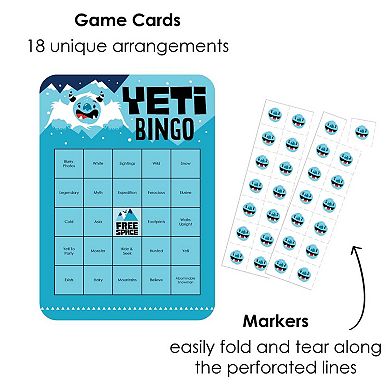 Big Dot Of Happiness Yeti To Party Cards & Markers Abominable Snowman Party Bingo Game 18 Ct