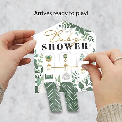 Big Dot Of Happiness Boho Botanical Baby - Game Pickle Cards - Pull Tabs 3-in-a-row - Set Of 12