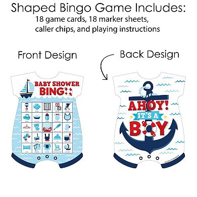 Big Dot Of Happiness Ahoy It's A Boy - Picture Cards & Markers - Baby Shower Bingo Game 18 Ct