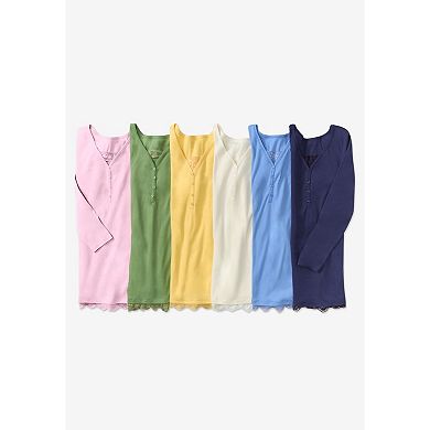 Woman Within Plus Size Layered-Look Lace Trim Tee