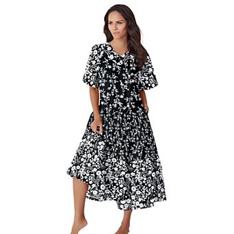 Only Necessities Plus Size Tiered Print Lounger