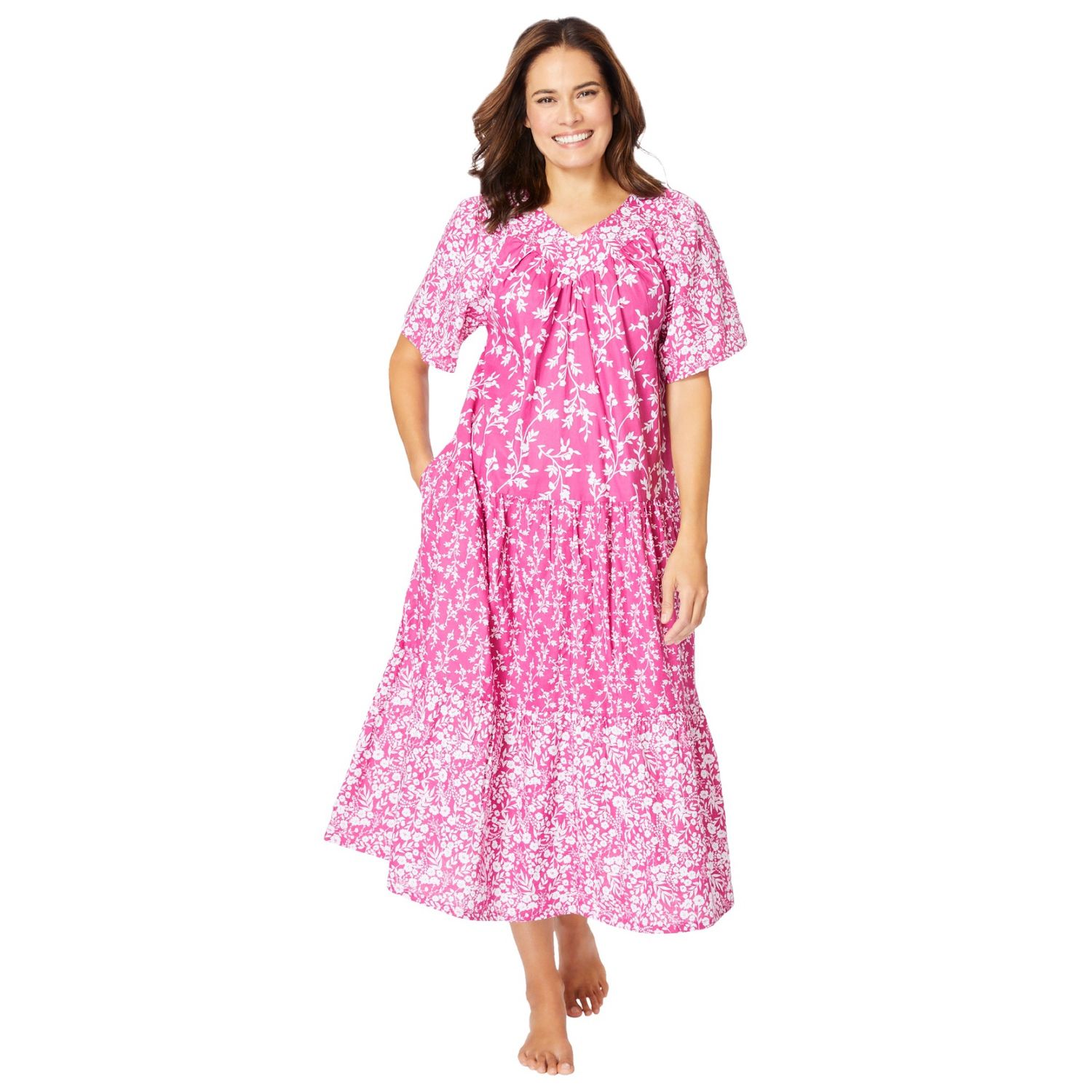 Женские платья Only Necessities Plus Size Tiered Print Lounger
