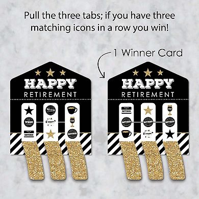Big Dot Of Happiness Happy Retirement Party Game Pickle Cards Pull Tabs 3-in-a-row 12 Count