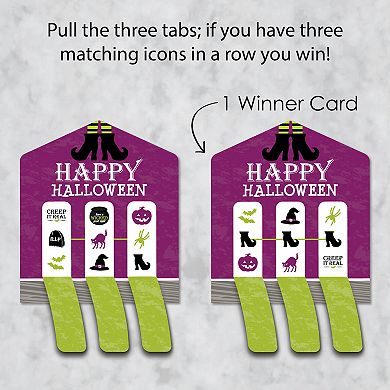 Big Dot Of Happiness Happy Halloween Witch Party Game Pickle Cards Pull Tabs 3-in-a-row 12 Ct