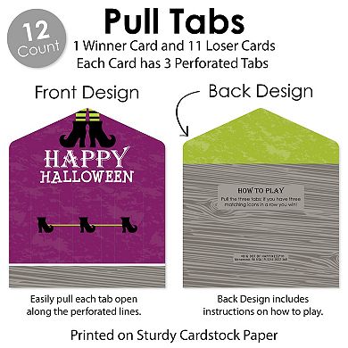 Big Dot Of Happiness Happy Halloween Witch Party Game Pickle Cards Pull Tabs 3-in-a-row 12 Ct