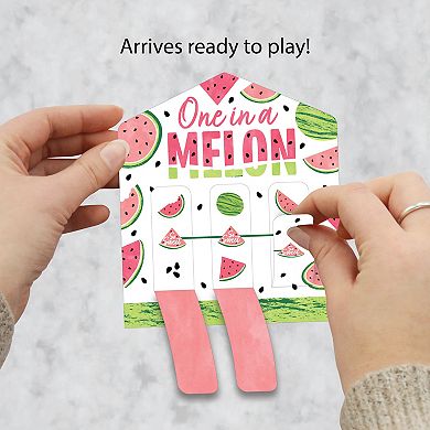 Big Dot Of Happiness Sweet Watermelon - Fruit Game Pickle Cards - Pull Tabs 3-in-a-row - Set Of 12