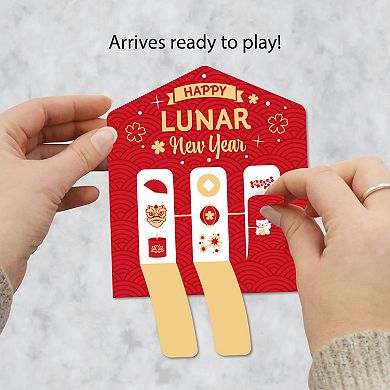 Big Dot Of Happiness Chinese Lanterns - Lunar New Year Game Cards Pull Tabs 3-in-a-row 12 Ct