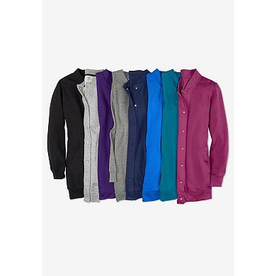 Woman Within Plus Size Fleece Baseball Jacket