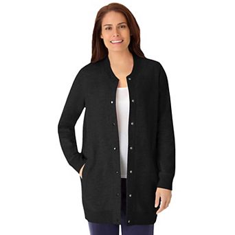 Woman Within Plus Size Fleece Baseball Jacket