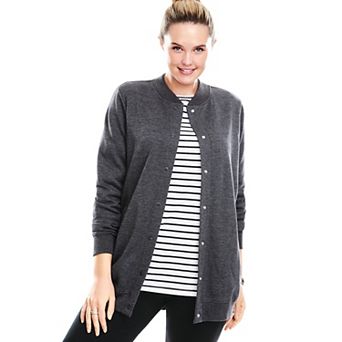 Woman Within Plus Size Fleece Baseball Jacket