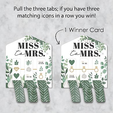 Big Dot Of Happiness Boho Botanical Bride - Game Pickle Cards - Pull Tabs 3-in-a-row - Set Of 12
