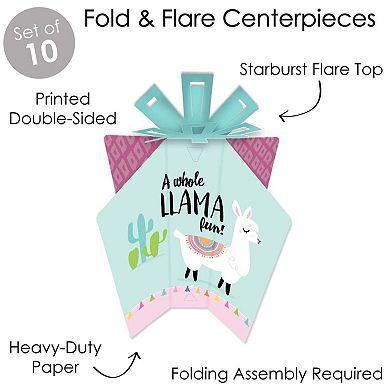 Big Dot Of Happiness Whole Llama Fun - Table Decor - Party Fold & Flare Centerpieces - 10 Ct