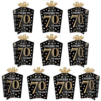 Big Dot Of Happiness Adult 70th Birthday Gold - Table Decor - Fold & Flare Centerpieces 10 ct