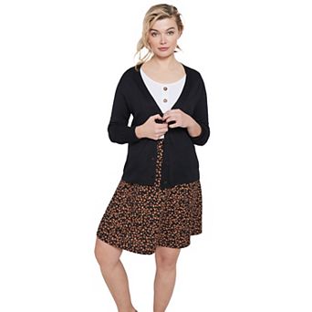 ellos Plus Size Boxy Cardigan