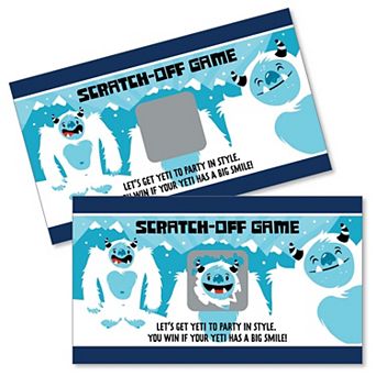 Big Dot Of Happiness Yeti To Party - Abominable Snowman Party Game Scratch Off Cards - 22 ct