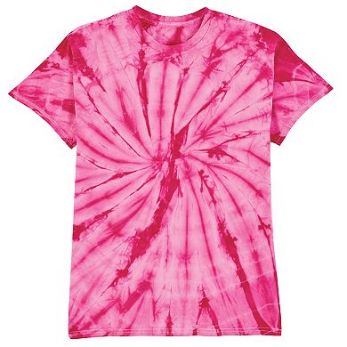 Collections Etc Tie Dye Rainbow Spiral Swirl Short Sleeve T-shirt