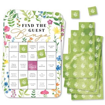 Big Dot Of Happiness Wildflowers Bride Find The Guest Boho Floral Party Bingo Game Set Of 18