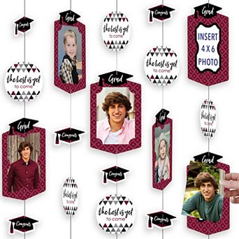 Big Dot Of Happiness Maroon Grad Best Is Yet To Come Hanging Vertical Photo Garland 35 pc