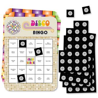 Big Dot Of Happiness 70's Disco Bar Cards & Markers 1970s Disco Fever Party Bingo Game 18 ct