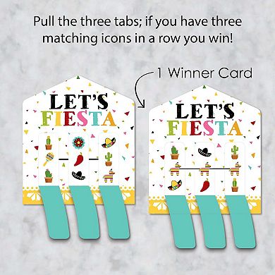 Big Dot Of Happiness Let's Fiesta Mexican Fiesta Game Cards Pull Tabs 3-in-a-row 12 Count