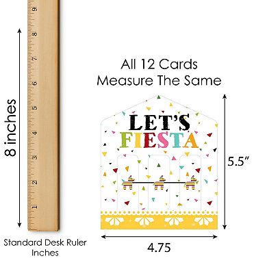 Big Dot Of Happiness Let's Fiesta Mexican Fiesta Game Cards Pull Tabs 3-in-a-row 12 Count