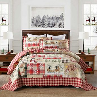 Marcielo 3 pc Christmas Quilt Bedspread Set