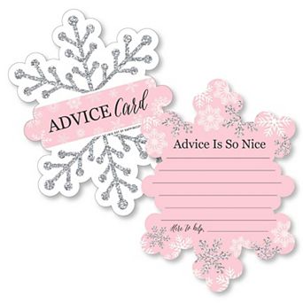 Big Dot Of Happiness Pink Winter Wonderland Snowflake Party Activities Advice Cards 20 ct