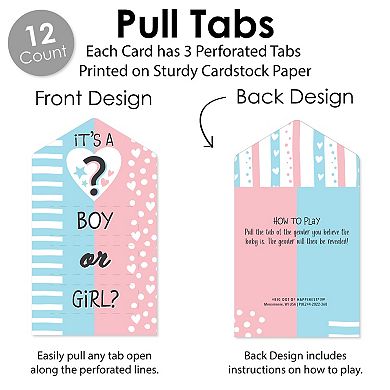 Big Dot Of Happiness Boy Baby Gender Reveal - Party Game Pickle Cards - Pull Tabs - Set Of 12