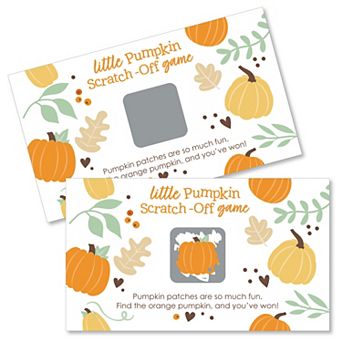 Big Dot Of Happiness Little Pumpkin Fall Birthday Or Baby Shower Game Scratch Off Cards 22 ct
