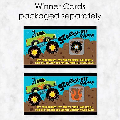 Big Dot Of Happiness Smash & Crash Monster Truck Birthday Party Game Scratch Off Cards 22 Ct