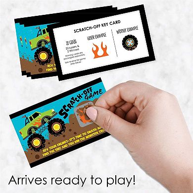 Big Dot Of Happiness Smash & Crash Monster Truck Birthday Party Game Scratch Off Cards 22 Ct