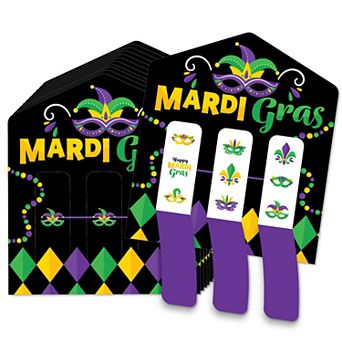 Big Dot Of Happiness Colorful Mardi Gras Mask Masquerade Game Pull Tabs 3-in-a-row 12 ct