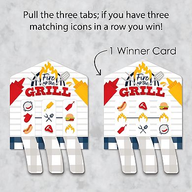 Big Dot Of Happiness Fire Up The Grill Summer Bbq Picnic Game Pull Tabs 3-in-a-row 12 Ct