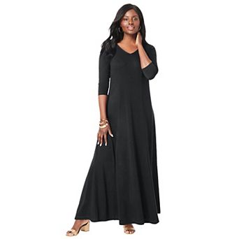 Jessica London Women's Plus Size Double-V Maxi Dress