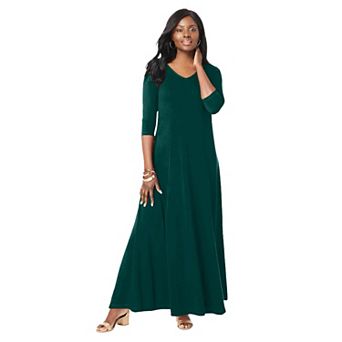 Jessica London Women's Plus Size Double-V Maxi Dress