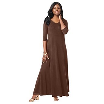 Jessica London Women's Plus Size Double-V Maxi Dress
