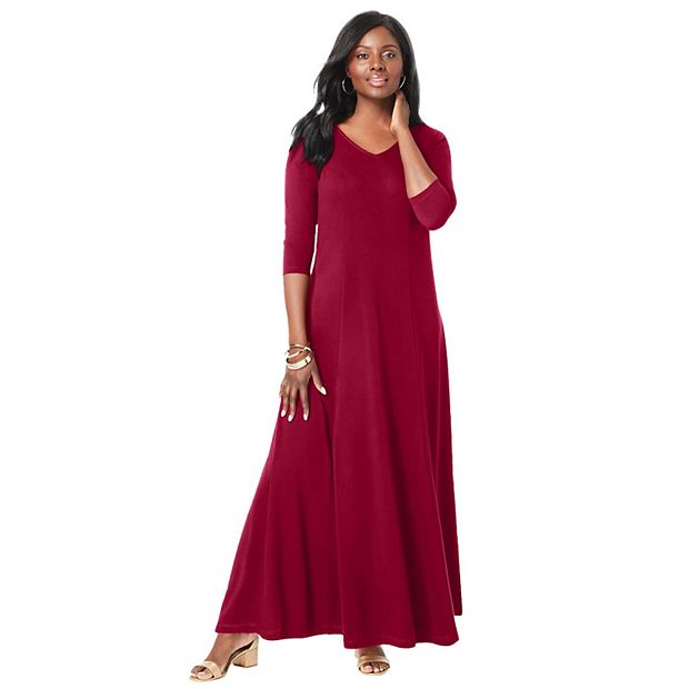 Jessica London Women s Plus Size Double V Maxi Dress