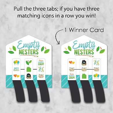 Big Dot Of Happiness Empty Nesters Empty Nest Party Game Cards Pull Tabs 3-in-a-row 12 Ct