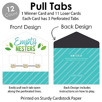 Big Dot Of Happiness Empty Nesters Empty Nest Party Game Cards Pull Tabs 3-in-a-row 12 Ct