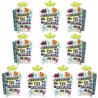 Big Dot Of Happiness Through The Decades 50s 60s 70s 80s 90s Fold & Flare Centerpieces 10 ct