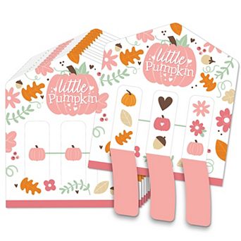 Big Dot Of Happiness Girl Little Pumpkin Birthday Baby Shower Game Pull Tabs 3-in-a-row 12 ct