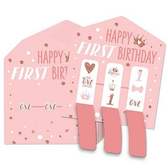 Big Dot Of Happiness 1st Birthday Little Miss Onederful Game Cards Pull Tabs 3-in-a-row 12 ct