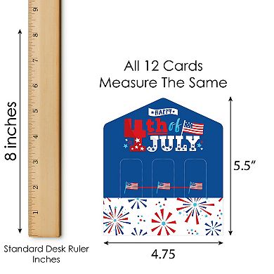 Big Dot Of Happiness Firecracker 4th Of July Party Game Cards Pull Tabs 3-in-a-row 12 Ct