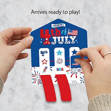 Big Dot Of Happiness Firecracker 4th Of July Party Game Cards Pull Tabs 3-in-a-row 12 Ct