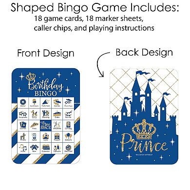 Big Dot Of Happiness Royal Prince Charming Picture Cards & Markers Birthday Bingo Game 18 Ct