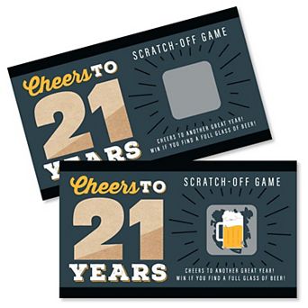 Big Dot Of Happiness Cheers & Beers To 21 Years - Birthday Party Game Scratch Off Cards 22 ct