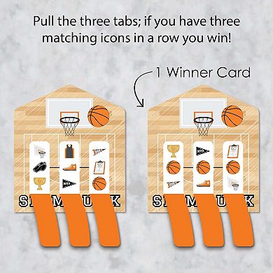 Big Dot Of Happiness Nothin' But Net - Basketball Party Game Cards Pull Tabs 3-in-a-row 12 Ct