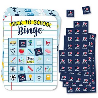 Big Dot Of Happiness Back To School Cards/markers 1st Day School Activities Bingo Game 18 ct