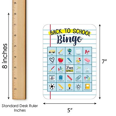 Big Dot Of Happiness Back To School Cards/markers 1st Day School Activities Bingo Game 18 Ct
