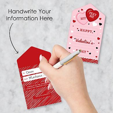 Big Dot Of Happiness Conversation Hearts Cards For Kids Happy Valentine's Day Pull Tabs 12 Ct